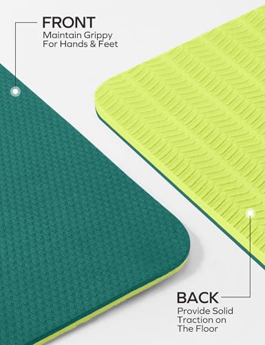 Ewedoos Eco Friendly Yoga Mat Thick TPE Yoga Mat Non Slip Yoga Mats Anti-tear Exercise Workout Mat for Women Men Kids Yog...