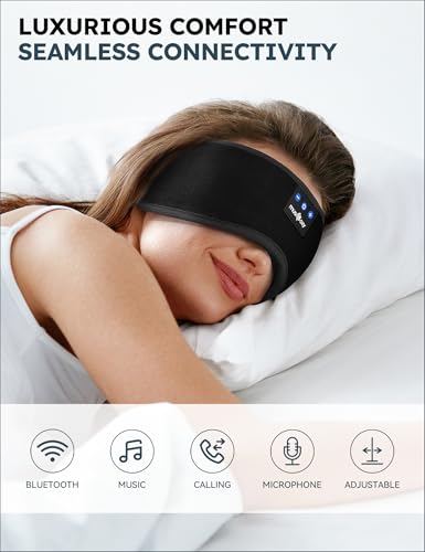 MUSICOZY Sleep Headphones, Bluetooth 5.4 Sleep Mask Headband Headphones Sleeping Eye Mask, Wireless Music Earbuds Earphone...