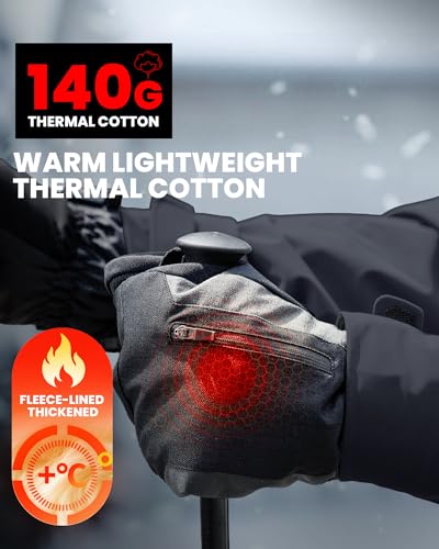 OutdoorMaster Ski Snow Mittens for Women & Men, Thermal Snowboard Ski Gloves Screen Touch, Warm Winter Anti-Slip Waterproo...