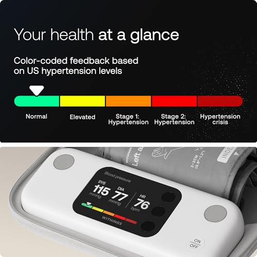Withings BPM Vision – Smart Arm Blood Pressure Monitor | FDA-Cleared | Easy-to-use, Accurate Systolic & Diastolic Measurem...