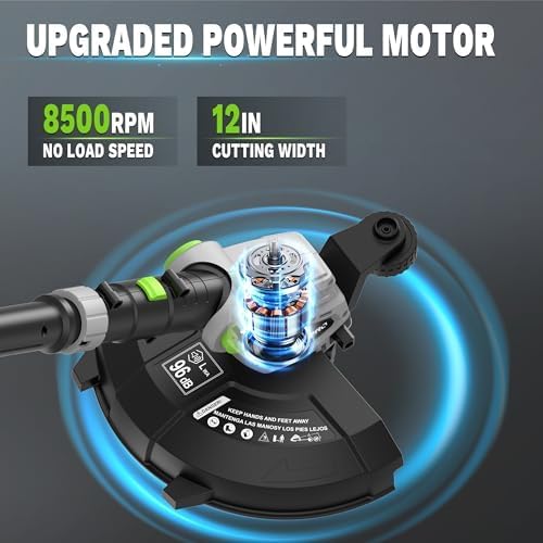 21V Cordless String Trimmer, 12" Weed Eater and Weed Wacker with Auto-Feed, Battery & Charger Included, Lightweight Adjustable Handle for Lawn Edging (AD-ST-001)