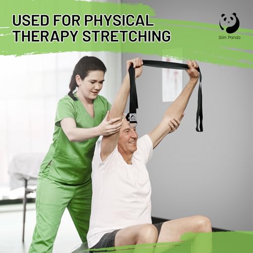 Slim Panda Yoga Strap for Stretching,Cotton Yoga Strap with Adjustable D-Ring Buckle,Non-Elastic Yoga Belt for Pilates,Gym...
