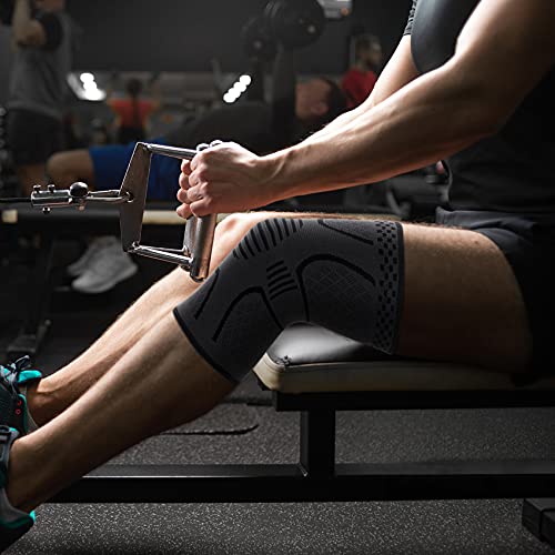 Double Couple 2 Pack Copper Knee Brace Knee Compression Sleeve Support for Men Women Knee Pain Working Out Running Sport A...