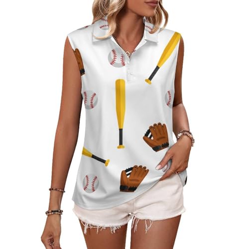 Huryilo Baseball Softball Ball Womens Golf Shirts Golf Polo Workout Shirt Athletic Tops