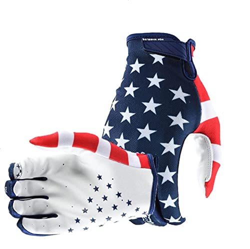 EXCEREY American Flag Cycling Gloves Motorcycle Bicycle Full Finger Off-Road Racing Gloves Outdoor Sports for Men Women & ...