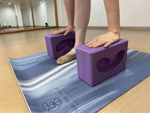 2 Pcs Large Yoga Blocks Rabbit ear groove shape- Supportive Latex-Free Eva Foam - Soft Non-Slip Surface with Beveled Edges...