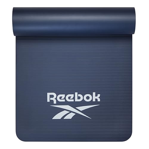 Reebok Pro 10mm Extra-Thick Yoga Mat, 72" x 24" with Easy Carry Strap, Large Non-Slip Exercise Mat with Ridged Base for Ho...