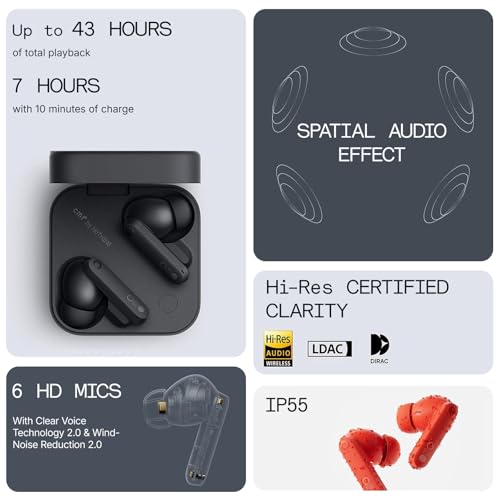 CMF Buds Pro 2 Wireless Earbuds with Smart Dial, 50dB Hybrid Noise Cancelling Earbuds Wireless Bluetooth 5.3, 11mm Bass wi...