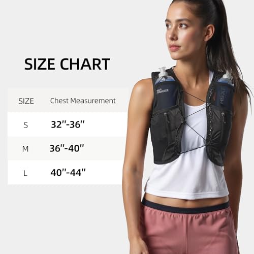 HIGH EXPERIENCE Running Vest Lightweight 4L Trail Hydration Backpack Pack with 2 17oz Soft Flask Jogging Marathon Cycling ...