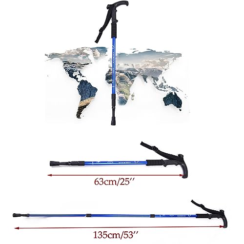 ThreeH Walking Sticks Lightweight Trekking Poles T Anti-Slip Handle Design Adjustable Walking Cane for Travel Hiking Climb...