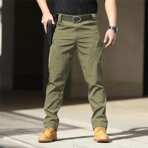 Men's Tactical Cargo Pants Hiking Casual Straight Leg Water Resistant Pants Quick Drying Stretch Outdoor Lightweight Trousers