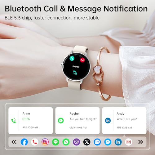Smart Watch for Women, 1.27" AMOLED Screen Smartwatch with Answer/Make Call for iPhone/Android/Samsung, Fitness Tracker wi...