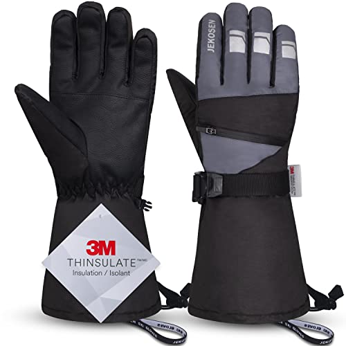 JEKOSEN Ski Gloves Mens Womens Waterproof Touchscreen Snowboard Gloves Snow Winter