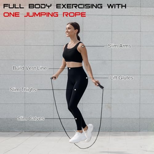 Gemscream Weighted Jump Rope for Men and Women 1 LB Ball Bearing Rapid Speed Skipping Rope for Workout Fitness Exercise Al...