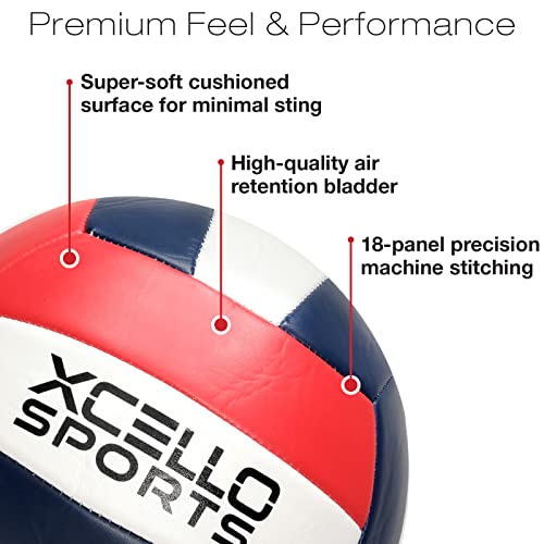 Xcello Sports Volleyball with Pump Navy/Silver, Navy/Red (Pack of 12)