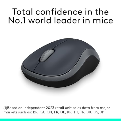Logitech M185 Wireless Mouse, 2.4GHz with USB Mini Receiver, 12-Month Battery Life, 1000 DPI Optical Tracking, Ambidextrou...