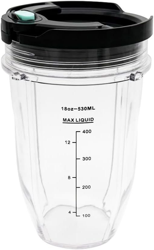 2 Packs 18oz Replacement Parts Cup with Lid, Compatible with Nutri Ninja BN400, BN400C, BN401, BN401C, CL401A, CL405CO, CO351B, SS100, SS101, SS101C, SS101TGT, SS150, SS151, SS300, SS300C, SS351