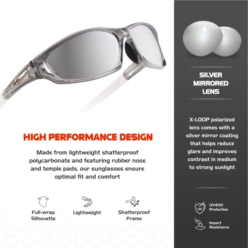 X LOOP Polarized Sports Sunglasses for Men - UV400 Baseball Running Cycling Golf Glasses