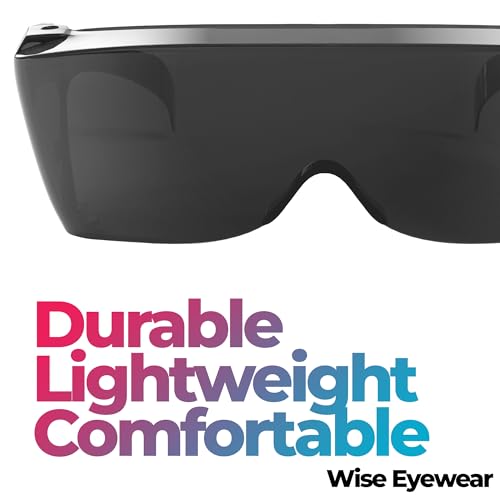 Wise Eyewear Cover-Ups Black Fit Over Sunglasses - Wrap Around Sunglasses - People Who Wear Prescription Glasses in the Sun