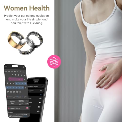 WNRTSA Smart Ring for Women & Men, Fitness Tracker with Heart Rate, Blood Oxygen, Sleep Monitoring, Long-Lasting Battery, ...