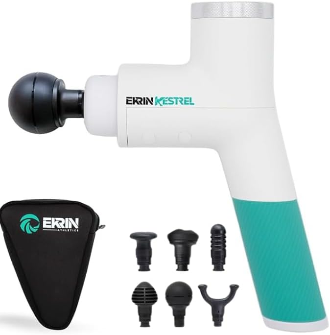 Ekrin Athletics White Kestrel Percussive Massager - Enhanced Precision & Comfort for Elite Muscle Recovery & Wellness - Re...