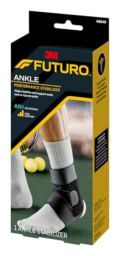 3M Futuro Sport Deluxe Black Ankle Stabilizer One Size Hook and Loop Strap for The Foot 46645ENR