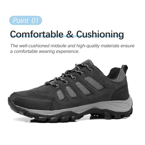 TRAILBLITZ Men's Hiking Shoes Fashion Walking Sneakers Outdoor Workout Footwear Non Slip Comfortable Lightweight Breathabl...