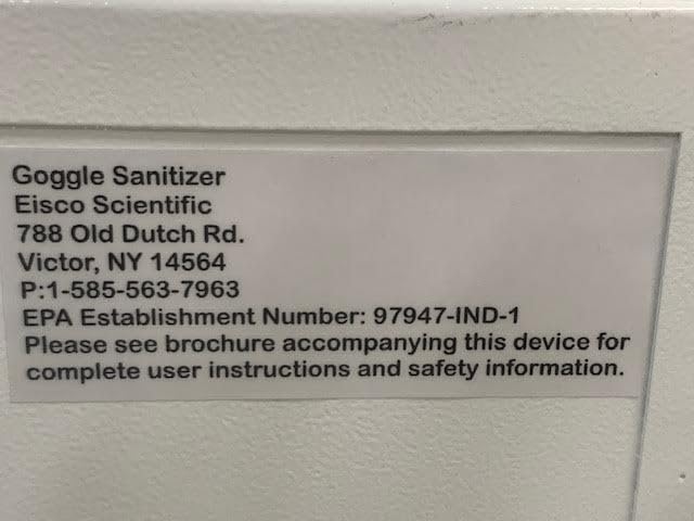 Goggle Sanitizer - UV Sanitizing Cabinet - Holds 36 Goggles - Wall Mountable - Heavy Duty CRC Steel - Eisco Labs