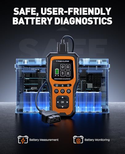 Car Battery Jump Starter with OBD2 Scanner 5000A, Car Battery Jumper Starter Portable (All Gas/10L Diesel), 12V Jump Box J...