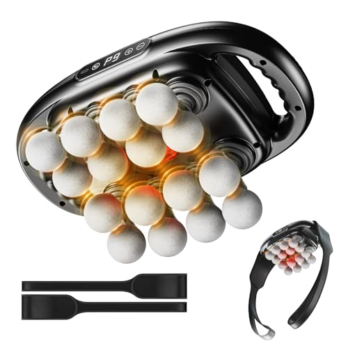 16-Head Massage Gun Deep Tissue with Hand Straps, Electric Muscle Massager with 99 Adjustable Intensities & 9 Modes, Percu...