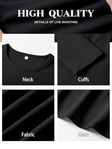 ANRABESS Womens Long Sleeve Thermal Shirts Slim Fit Basic Tee Tops Warm Fleece Undershirts 2025 Fall Winter Layer Outfits