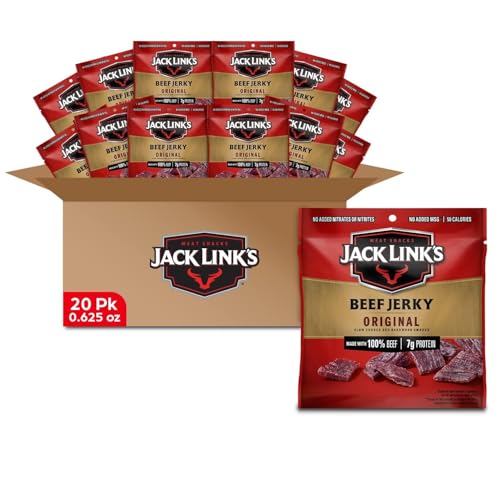 Jack Link's Beef Jerky Multipack - Original - Made with 100% Real Beef - Ready to Eat Real Meat Protein Snacks - 7g Protei...
