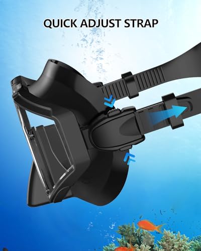 WSTOO Adults Swim Goggles with Nose Cover,HD 3-Window Wide Vision Lens Snorkel Diving Swimming Mask Anti-Fog&Leak