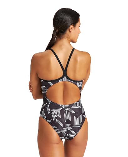 ARENA Performance Girls' Puzzled Team Print Light Drop Back Youth Bathing Swimsuit