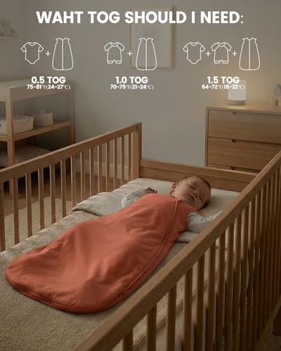 WYTbaby 2 Pack Baby Sleep Sack 1.5 1.0 TOG, 100% Cotton Sleeveless Wearable Blanket, 2-Way Zipper, 0-24 Month