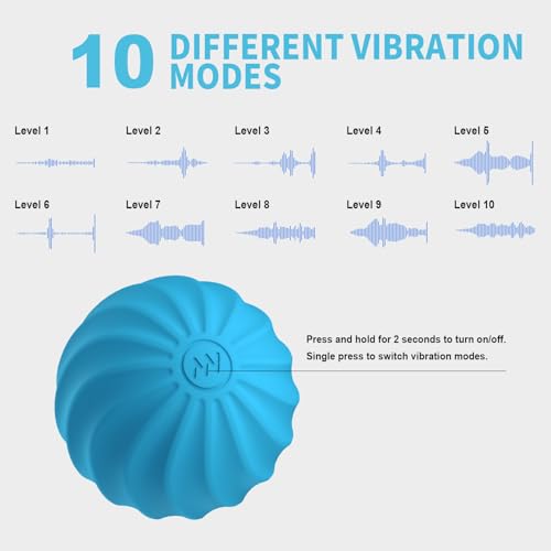 VOOSEEN 2.3" Mini Electric Vibrating Massage Ball, 10-Speed Vibrating Foam Roller for Relieving Muscle Tension & Soreness,...