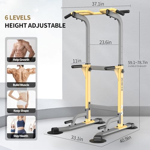 Z ZHICHI Pull Up Dip Station For Home Gym Strength Training Fitness Workout Station Chin-Ups Push-Ups Pull-Ups Dip-Ups 330...