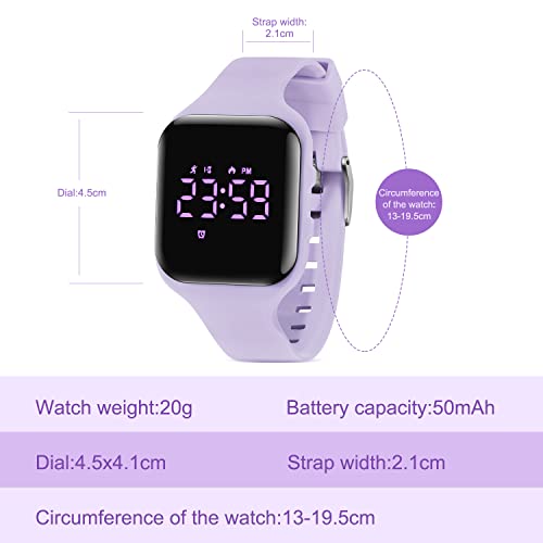 Kids Watches for Girls Boys Digital Sport Watch with Step Counter Pedometer Vibration Alarm Clock, No App Waterproof Fitne...