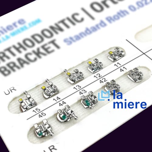 20PCS Orthodontic Metal Brackets Dental Brackets Standard Roth 0.018 Slot Bondable, 3-4-5 with Hook 20pcs/Pack, 1PK