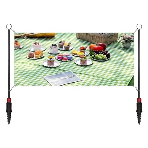 SERABETTO Adjustable Banner Pole with Stake, Outdoor Banner Stand, Portable Display Poles for Trade Shows, Events, and Out...