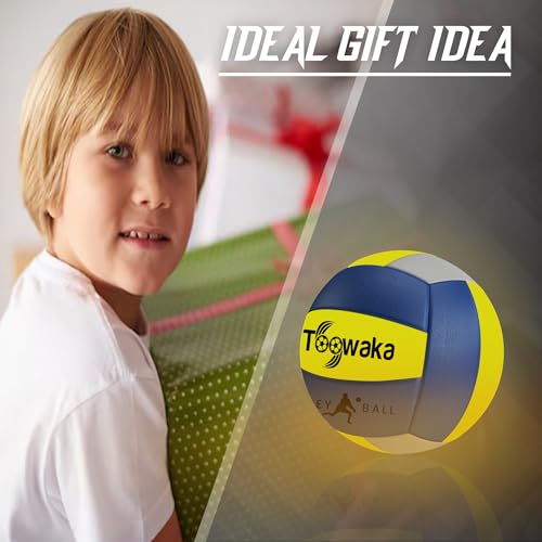 Toowaka Light up Beach Volleyball,Official Size Glow in The Dark Youth Volleyball, Bright with LED Lights Pre-Installed,Ba...