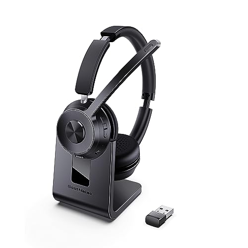 (Upgraded Version) Wireless Headset, Bluetooth Headset with Noise Cancelling Microphone, Best Headphones with Mic Mute & U...