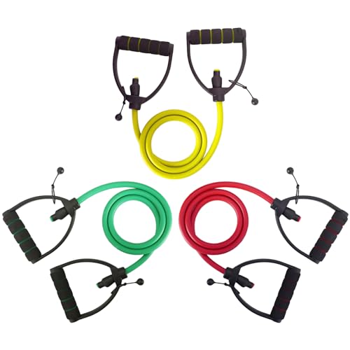 3 PCS Resistance Exercise Band with Handles, Exercise Bands with Handles, Workout Bands Resistance for Men or Women, Arm B...