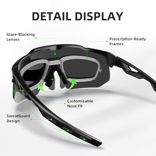 HAAYOT Polarized Sports Sunglasses for Men Women UV Protection Baseball Cycling Running Driving Fishing Glasses