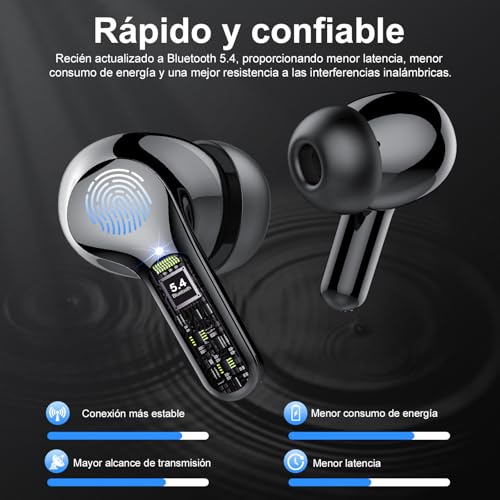 Wireless Earbuds, Bluetooth 5.4 Headphones HiFi Stereo, Bluetooth Earbuds with ENC Noise Cancelling Mic, IP7 Waterproof in...