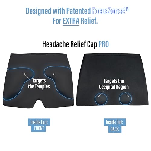 TheraICE Migraine Relief Cap PRO, Headache Relief Cap, Ice Face Mask, Cold Compress Head Wrap for Tension Headache Relief,...