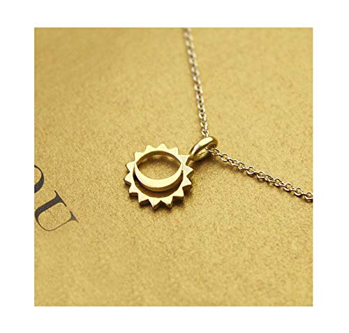 Baydurcan Moon and Sun Necklace Moon and Sun Pendant Chain Necklace with Message Card Gift Card (moon and sun)