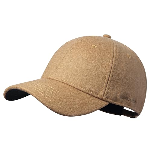 GADIEMKENSD Unstructured Wool Baseball Caps Winter Warm Hat Adjustable