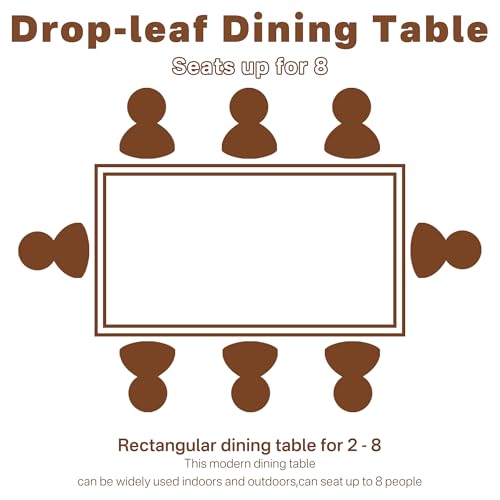 NAIYUFA Folding Dining Table,Dining Room Table with Drawers,Industrial Extendable Table for 6-8 People,for Dining Room,Liv...