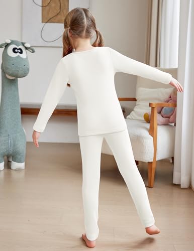 Arshiner Girls Thermal Underwear Set Long Johns Cold Weather Kids Base Layer Top Bottom